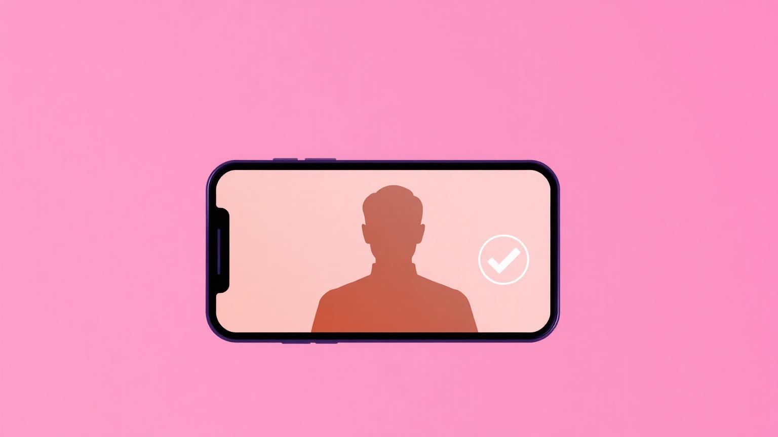 A person holding a phone with a video call icon and a checklist beside it.